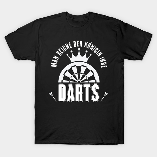 Darts Dartturnier Dart Queen Pfeil T-Shirt by Whiteblackfish 